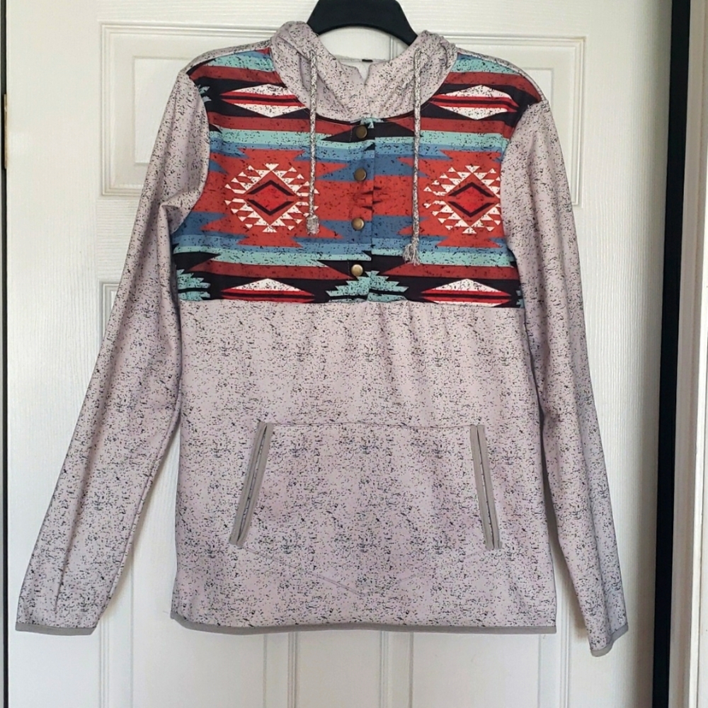 2 for $20 Aztec print hooded sweatshirt